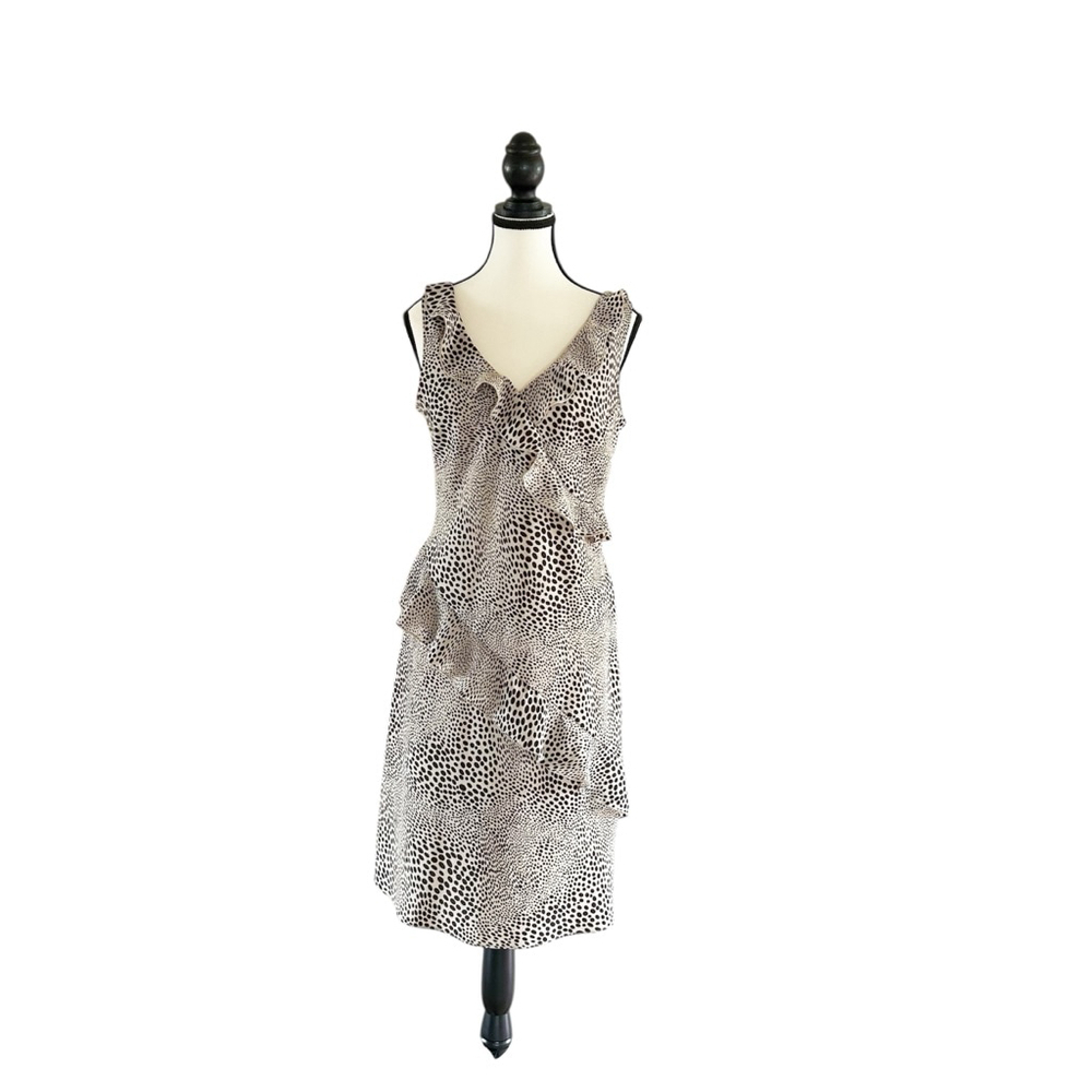 Vintage 90’s Jessica Animal Print Ruffled Dress Playful Prints Y2K Summer Spring